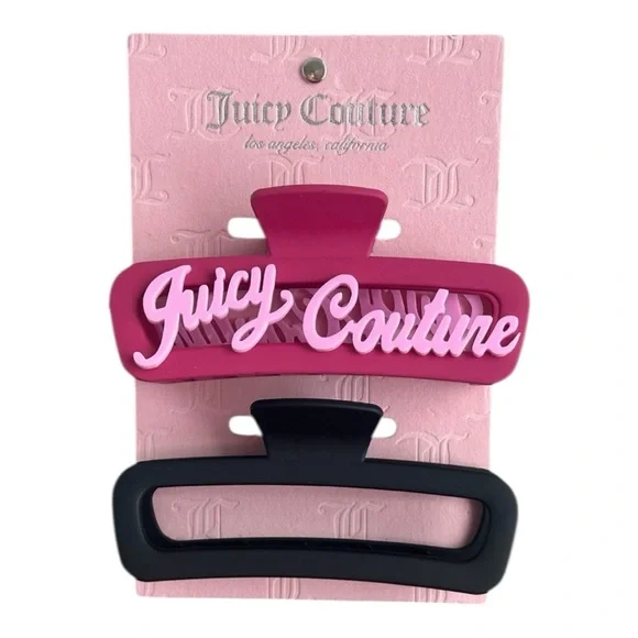 Juicy Couture Pink and Black Hair Accessory Collection Juicy Couture Claw Hair Clip Bundle Pink | Mercari main image 4